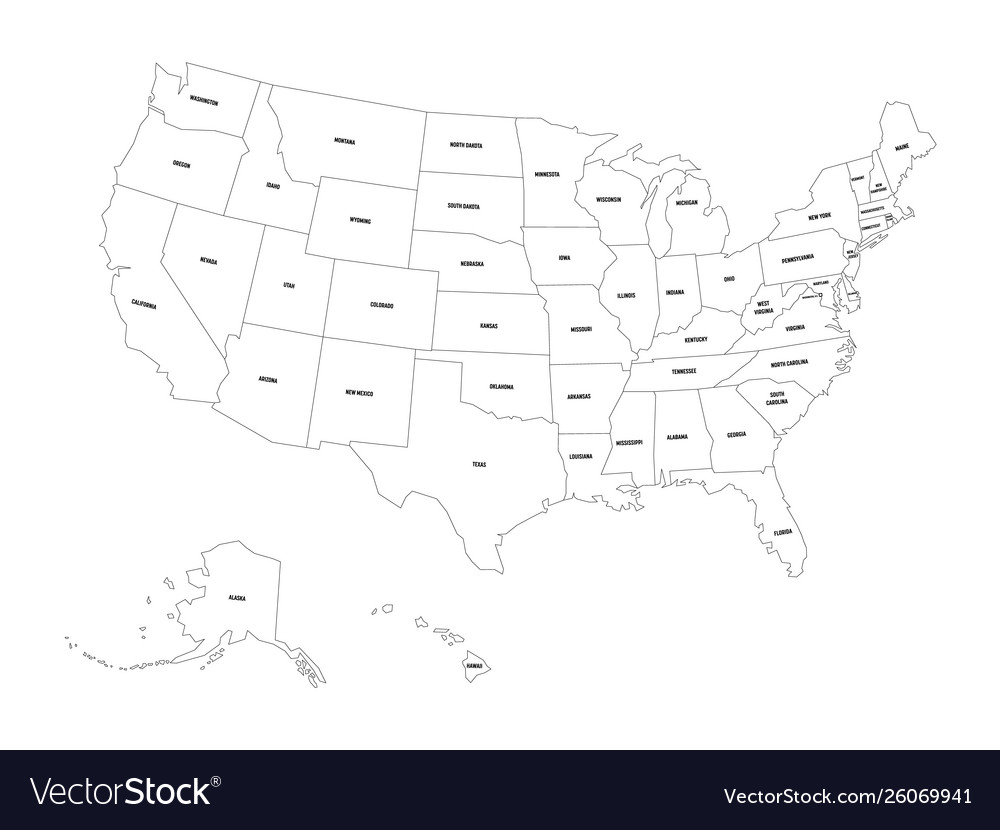 Political map united states od america usa Vector Image