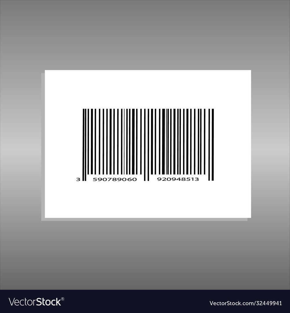 Realistic bar code icon a modern simple flat