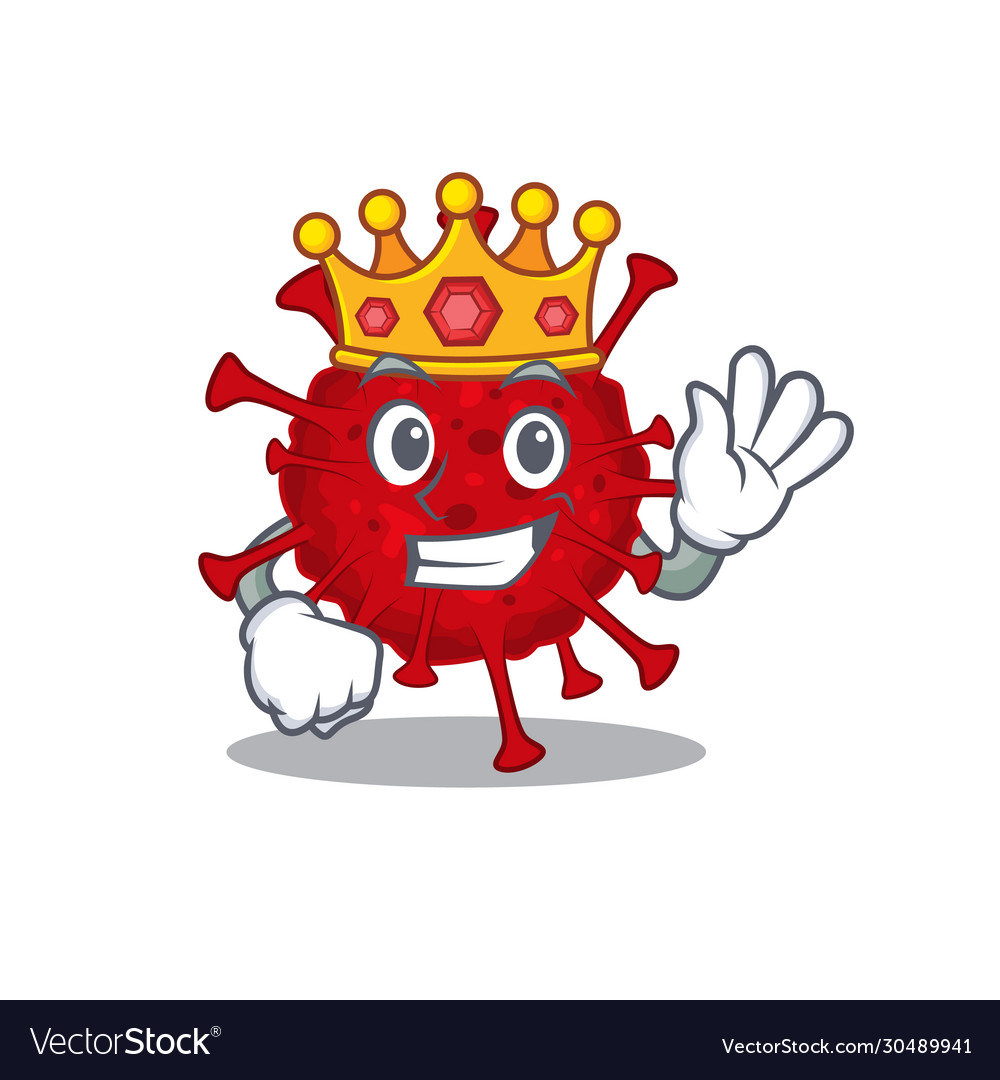 Royal king betacoronavirus cartoon with crown Vector Image