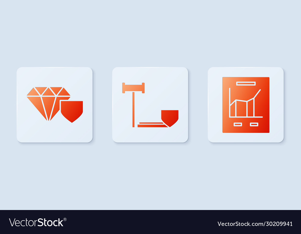 Set judge gavel with shield diamond vector image Set judge gavel with shield diamond