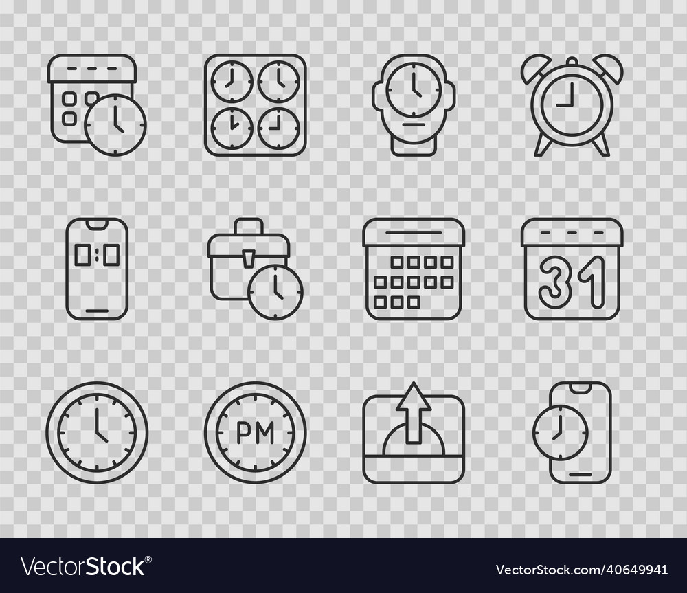 Set line clock alarm app mobile day time