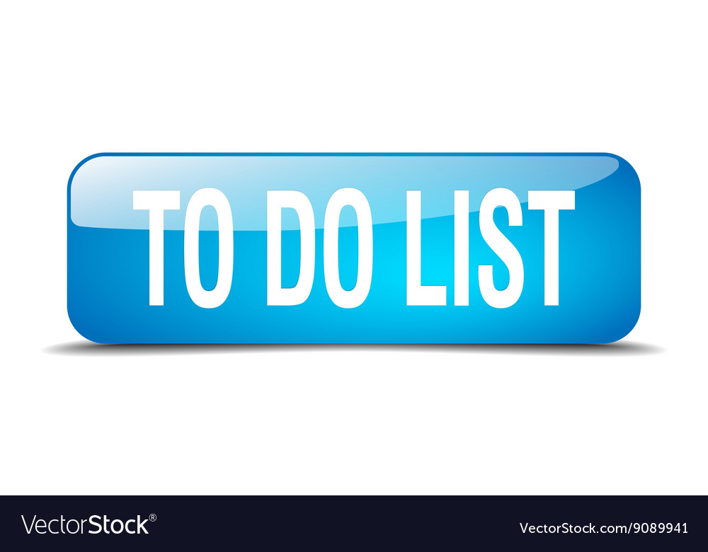 To do list blue square 3d realistic isolated web