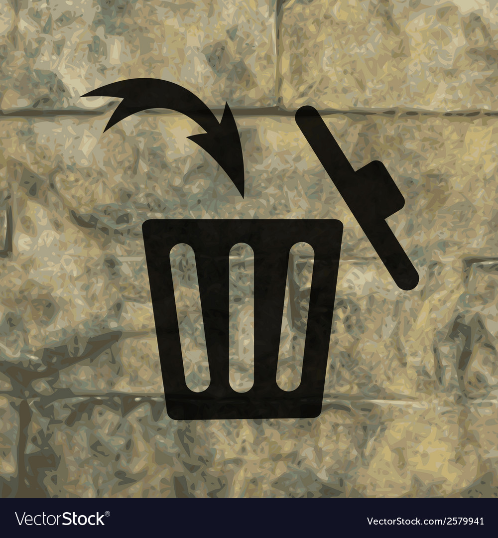 Trash bin flat modern web button and space