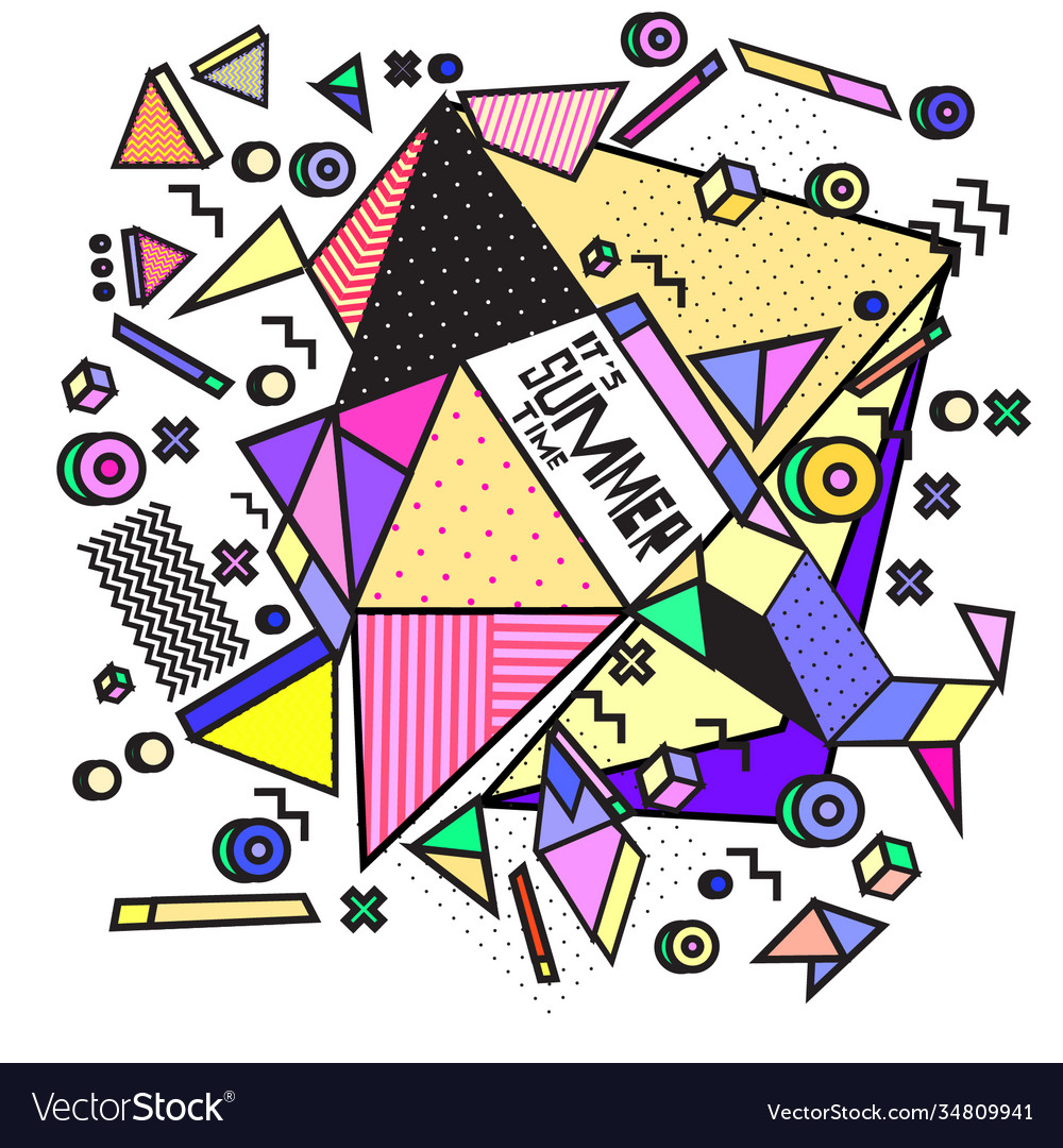 Triangle geometric forms for summer events Vector Image Triangle geometric forms for summer events