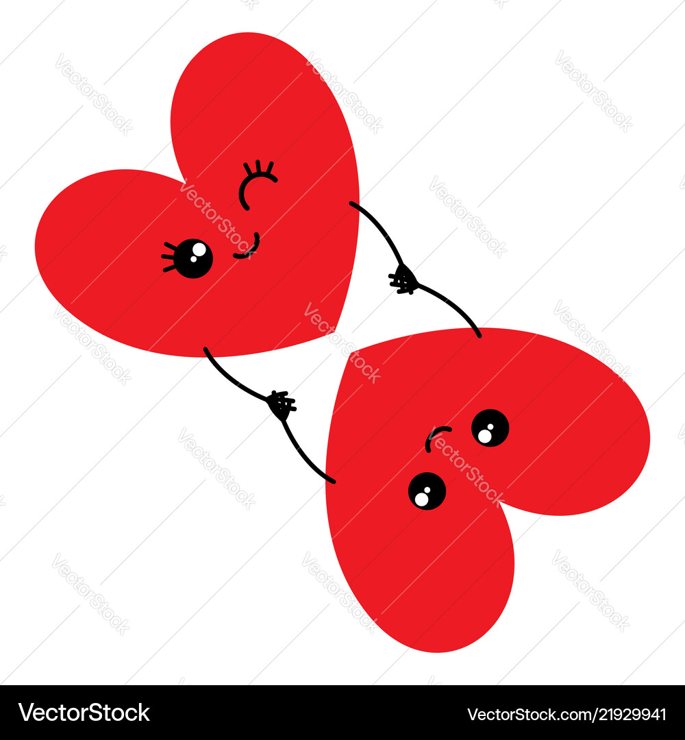 Two lovers hearts Royalty Free Vector Image - VectorStock