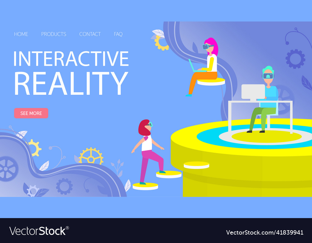 Website for interactive reality game people vector image Website for interactive reality game people