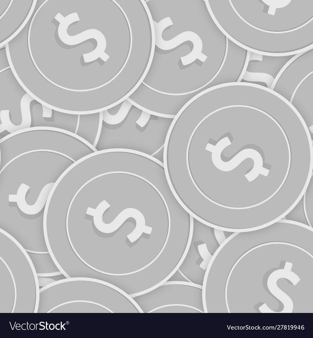 American dollar silver coins seamless pattern