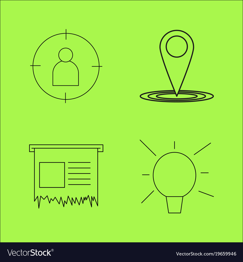 Basic content simple linear outline icon set