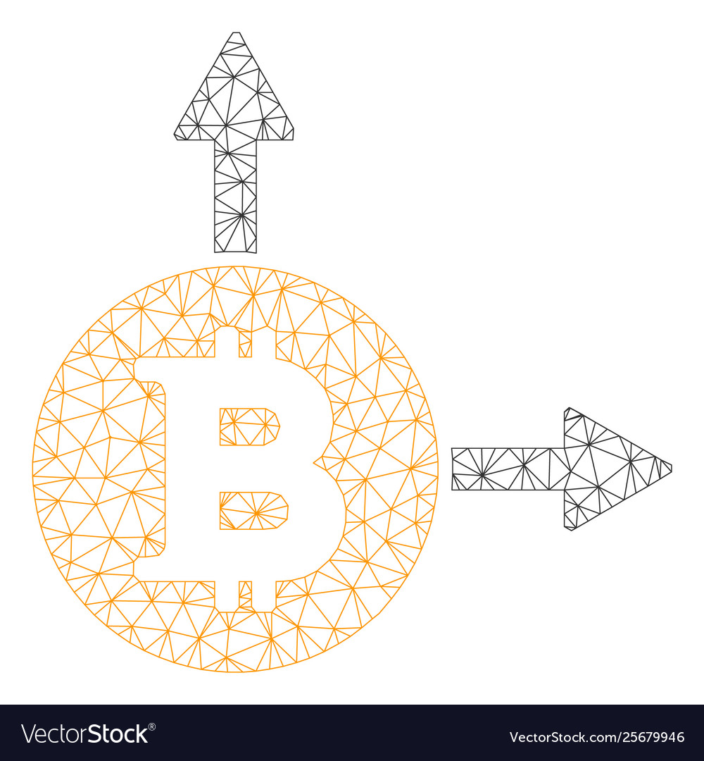 Bitcoin fork mesh wire frame model vector image Bitcoin fork mesh wire frame model