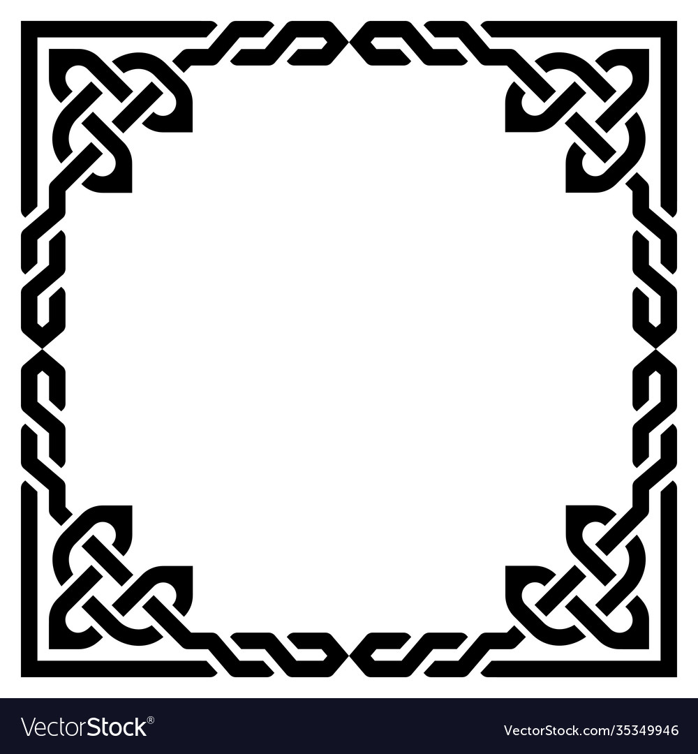 Celtic braided frame design irish border Vector Image