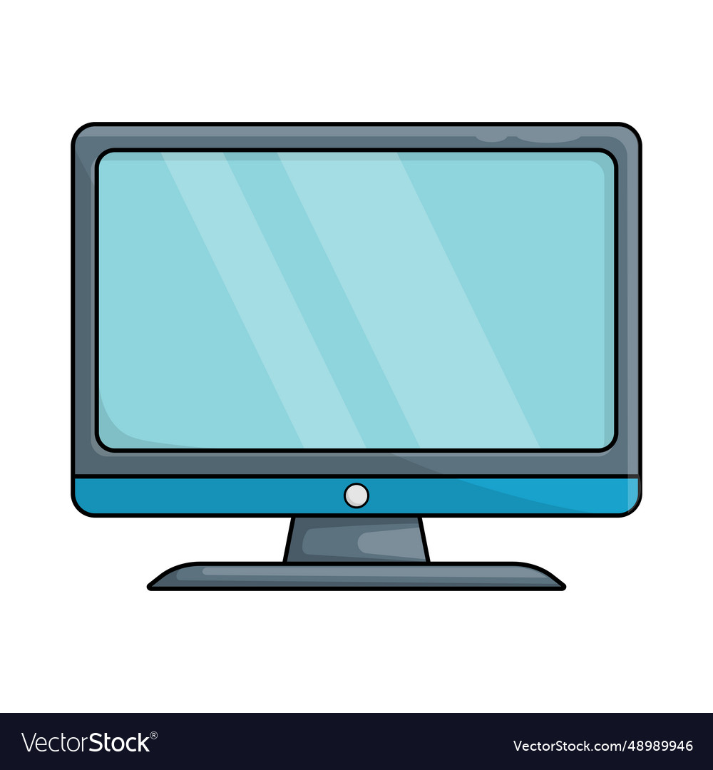 Computer monitor in cartoon style isolated Vector Image