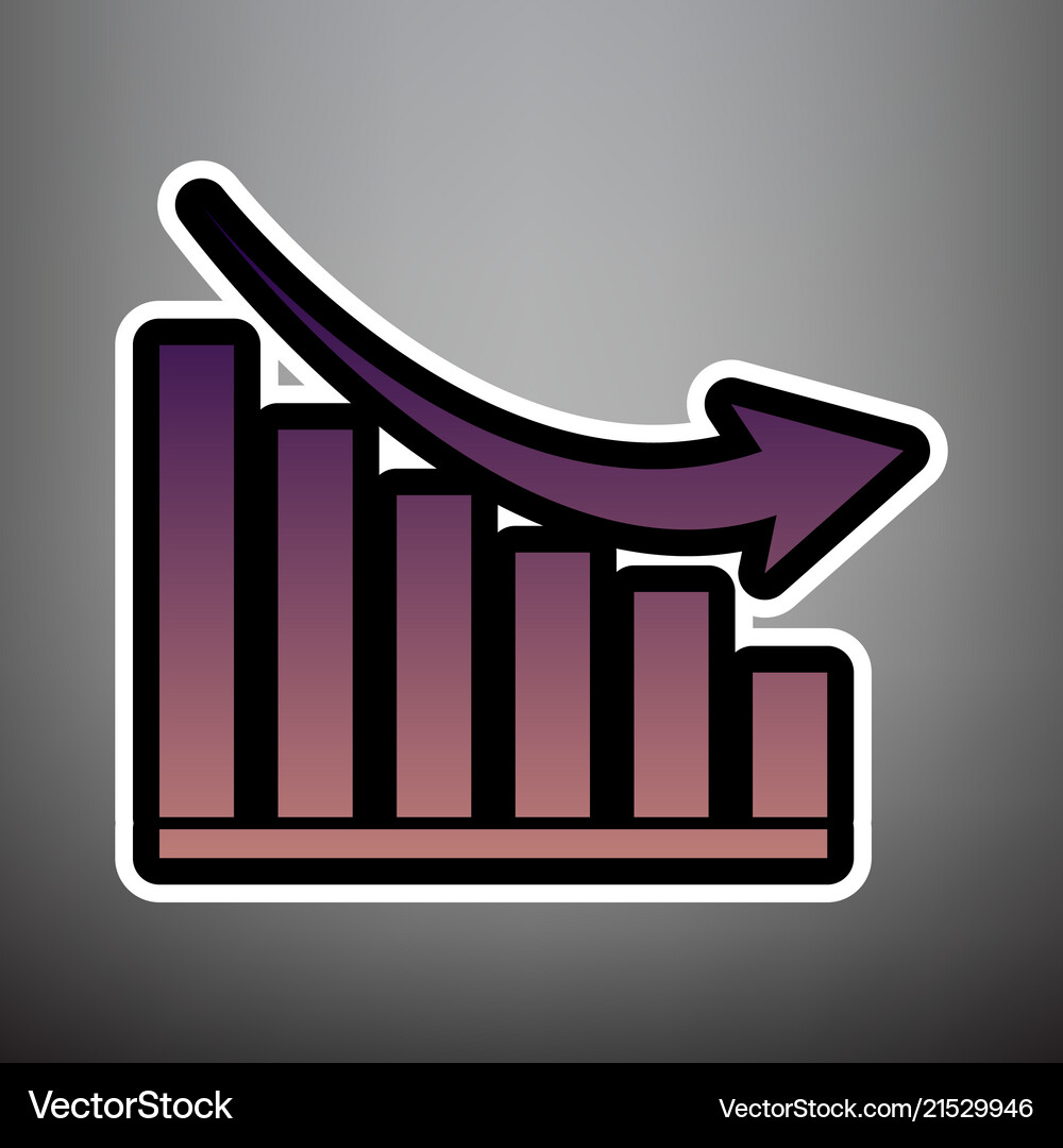 Deklinierendes Graphenzeichen violettes Gradientensymbol