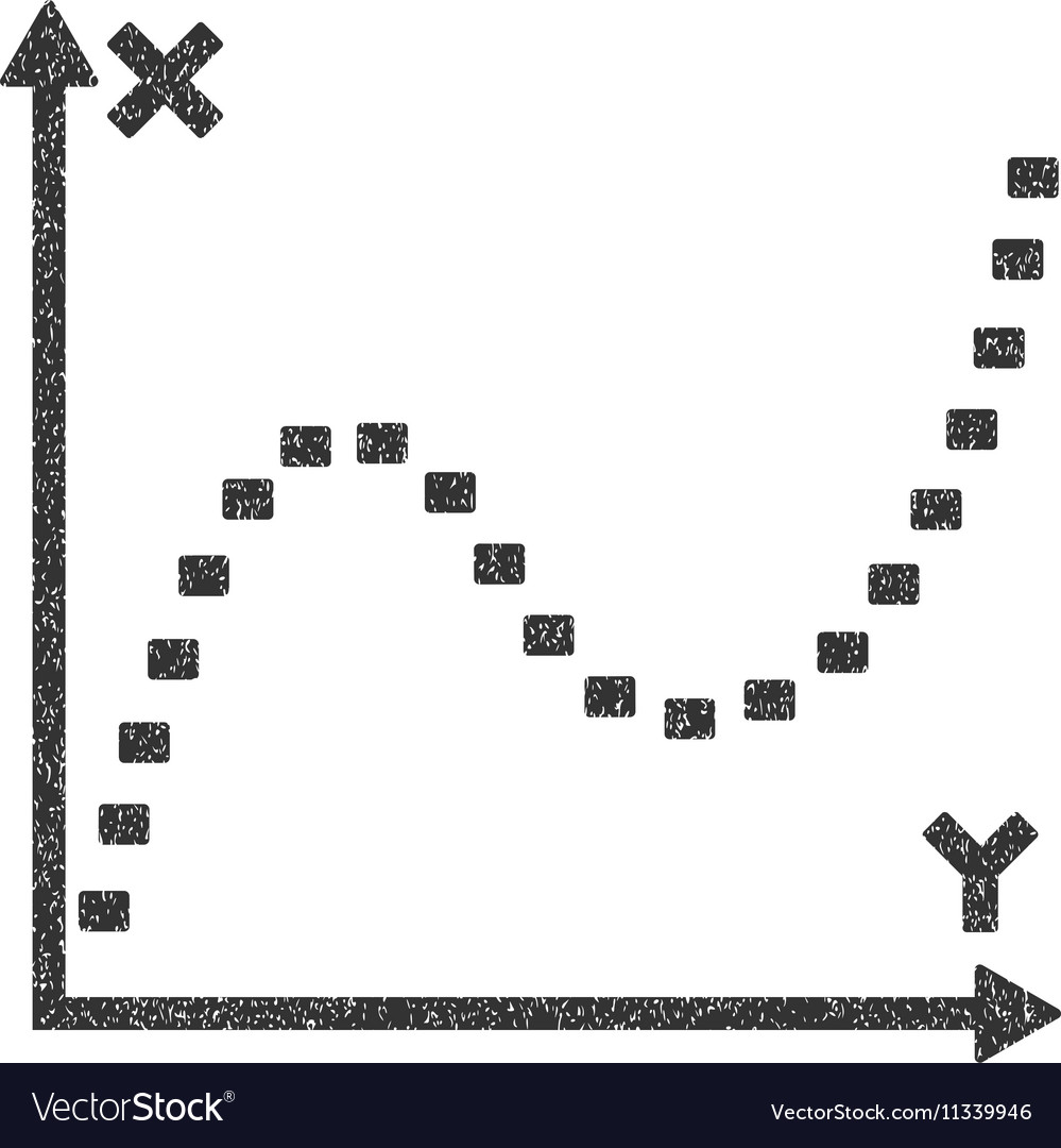 Dotted function graph grainy texture icon