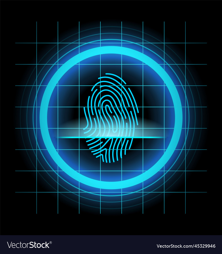 Fingerprint identification scan vector image Fingerprint identification scan