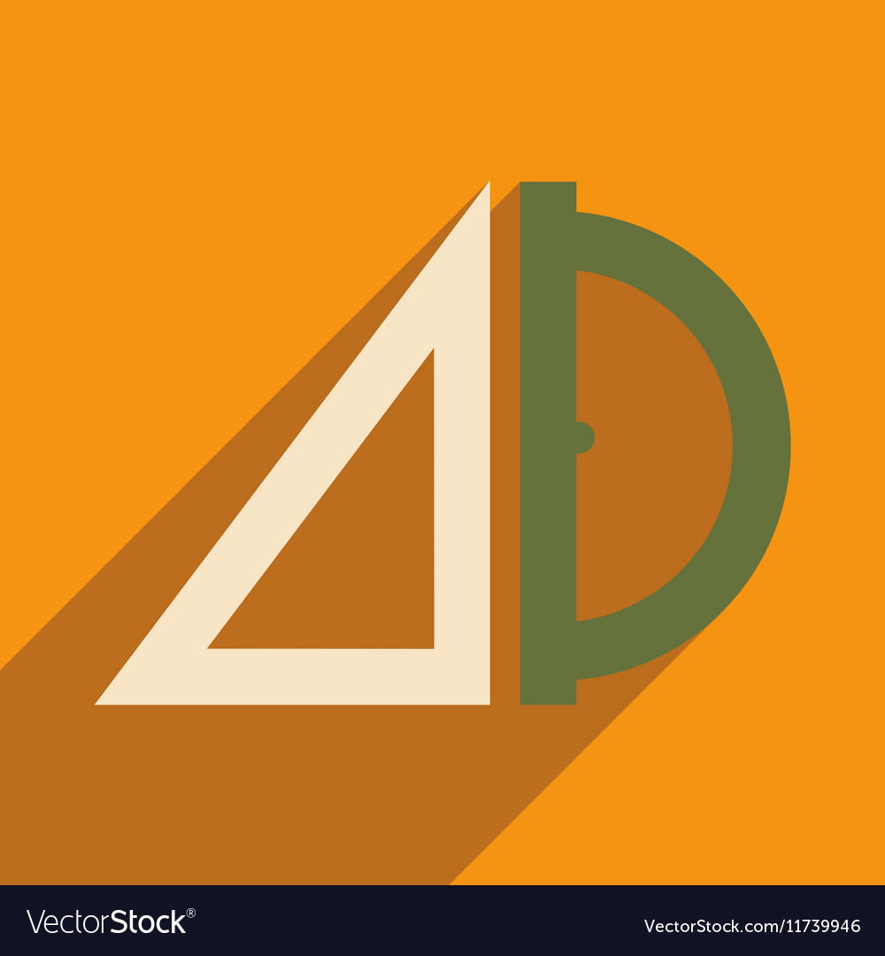 Flat with shadow icon and mobile application ruler