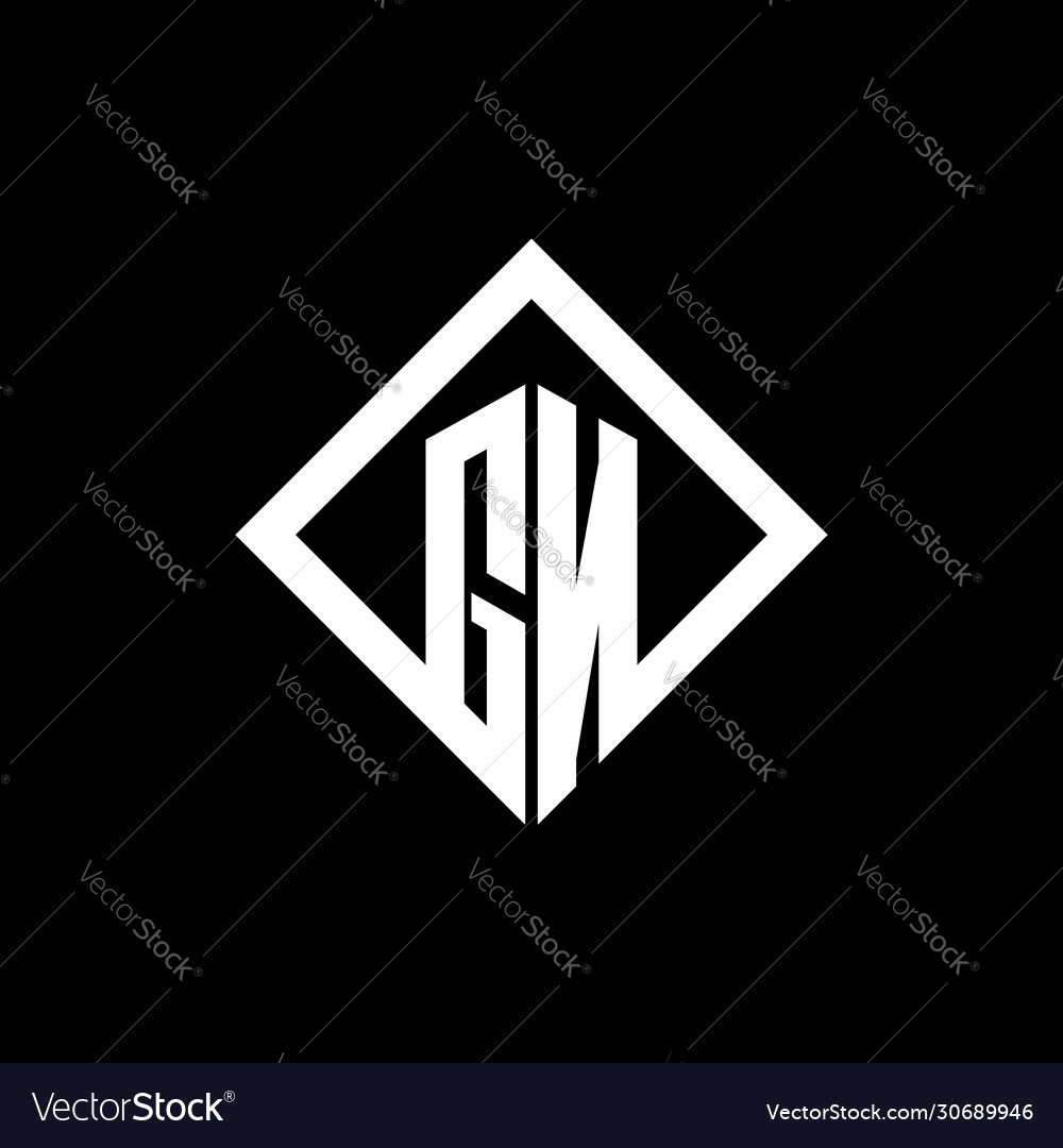 Gn logo monogram with square rotate style design