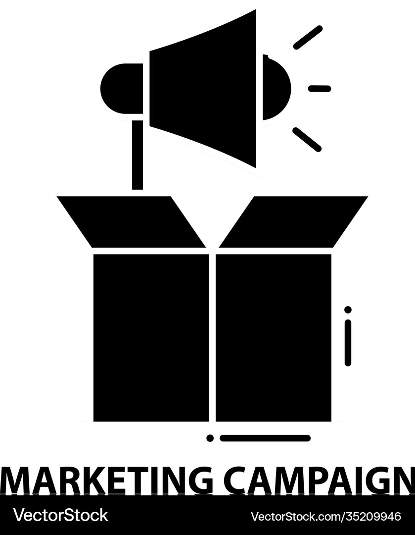 Marketing Campaign Icon Black Sign With Royalty Free Vector