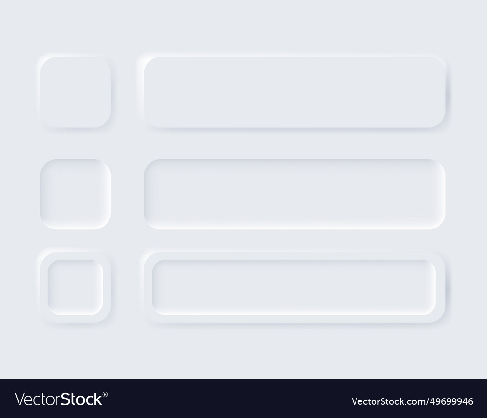 Neumorphic buttons simple trendy design elements vector image Neumorphic buttons simple trendy design elements