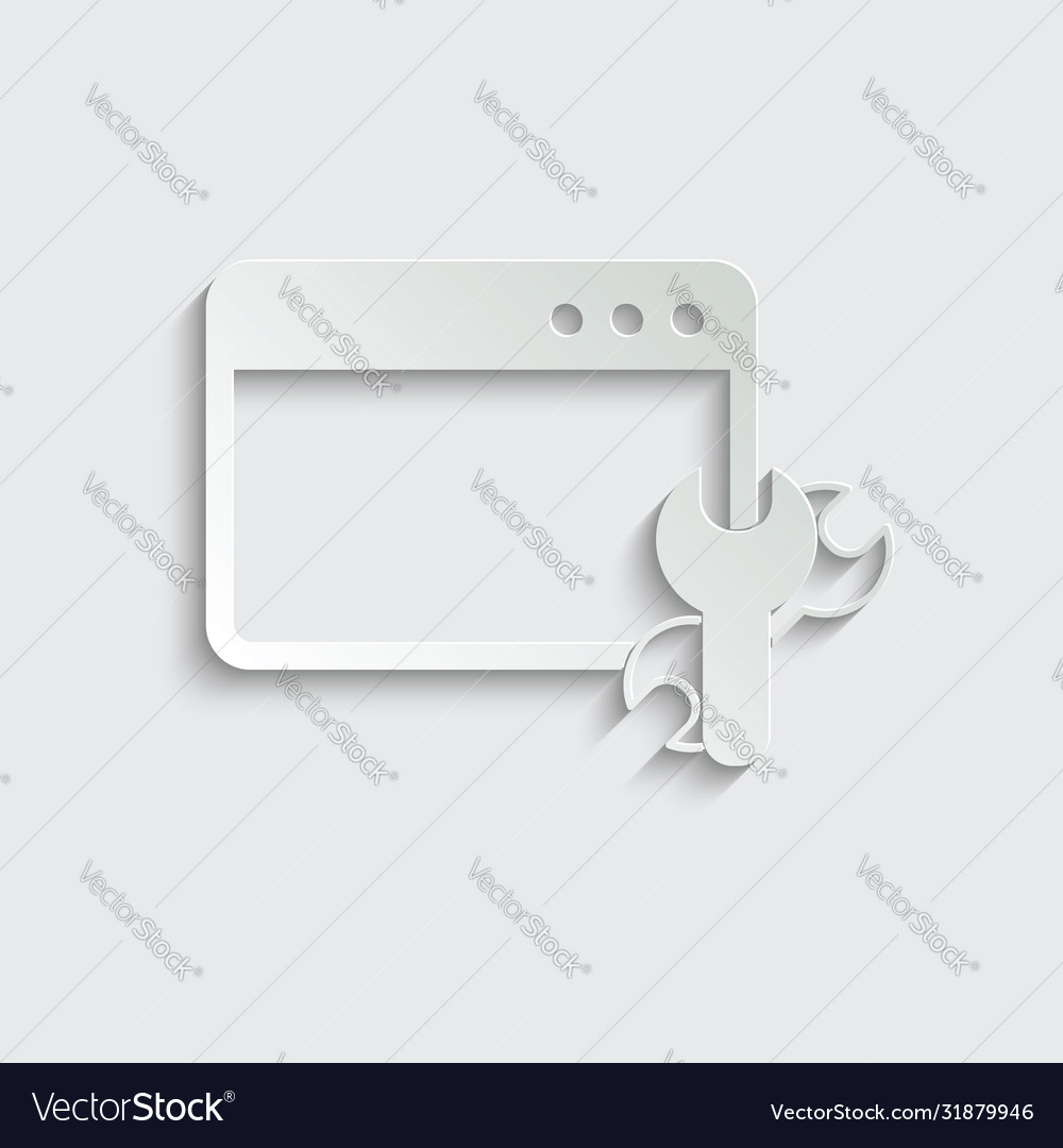 Paper browser icon webpage internet vector image Paper browser icon webpage internet