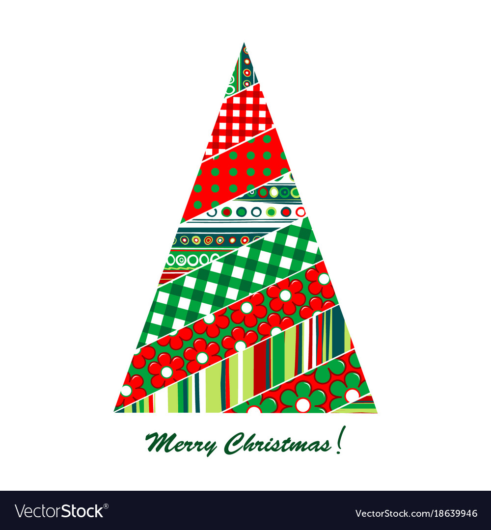 Patchwork design of christmas tree