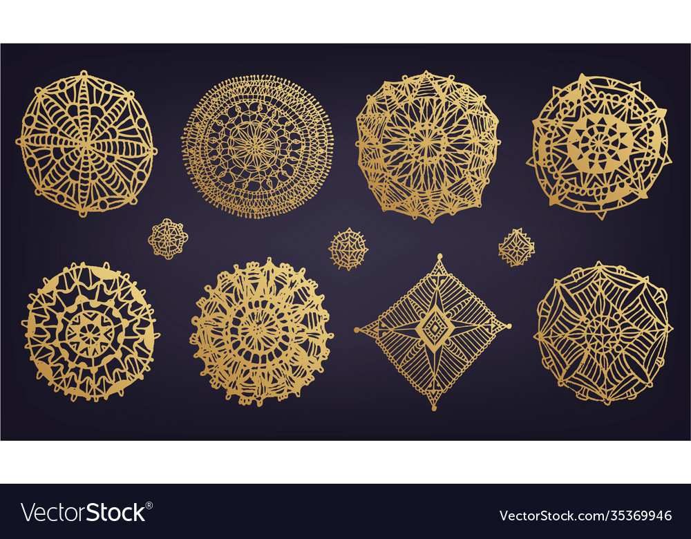 Set abstract circle signs round vector image Set abstract circle signs round