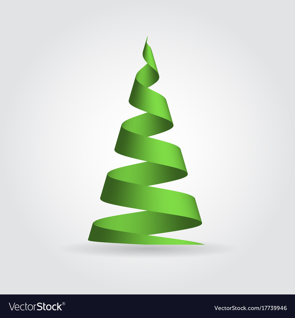 Download Simple green ribbon in a shape of christmas tree Vector Image