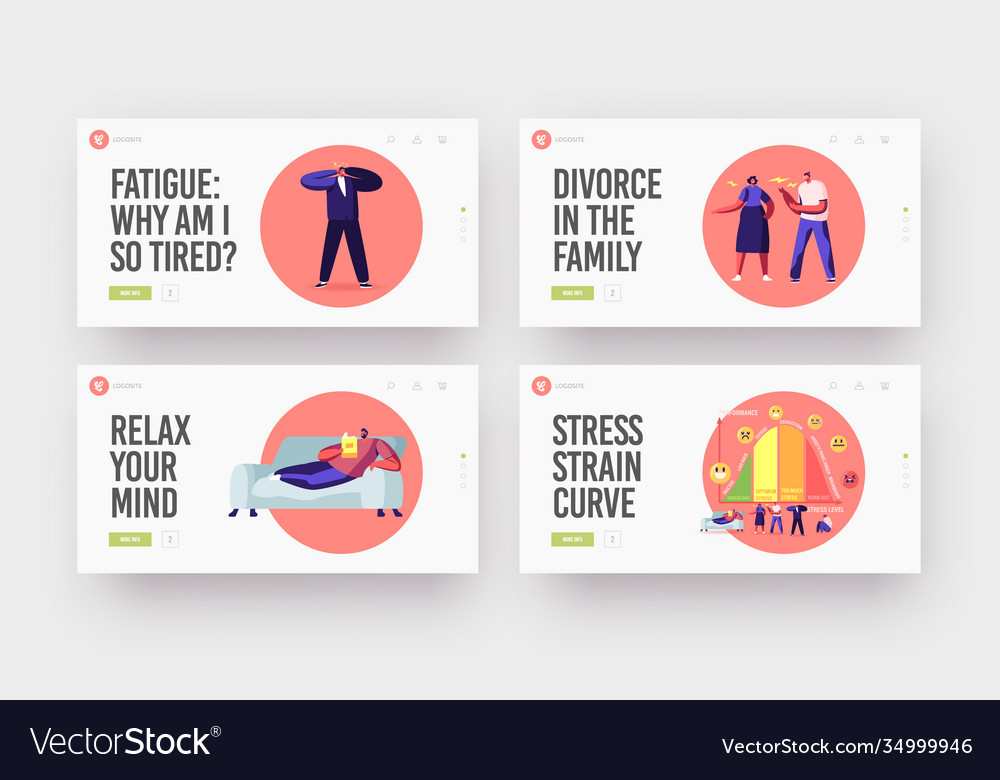 Tiny characters at huge stress curve with levels vector image Tiny characters at huge stress curve with levels