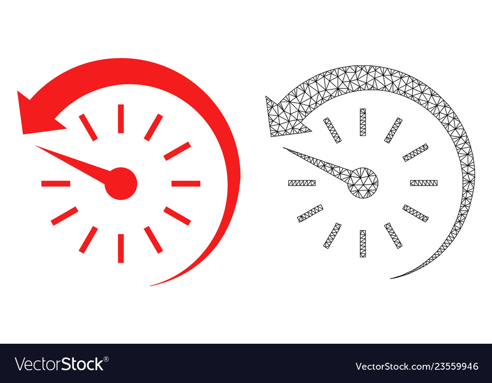 Wire frame mesh time backward and flat icon