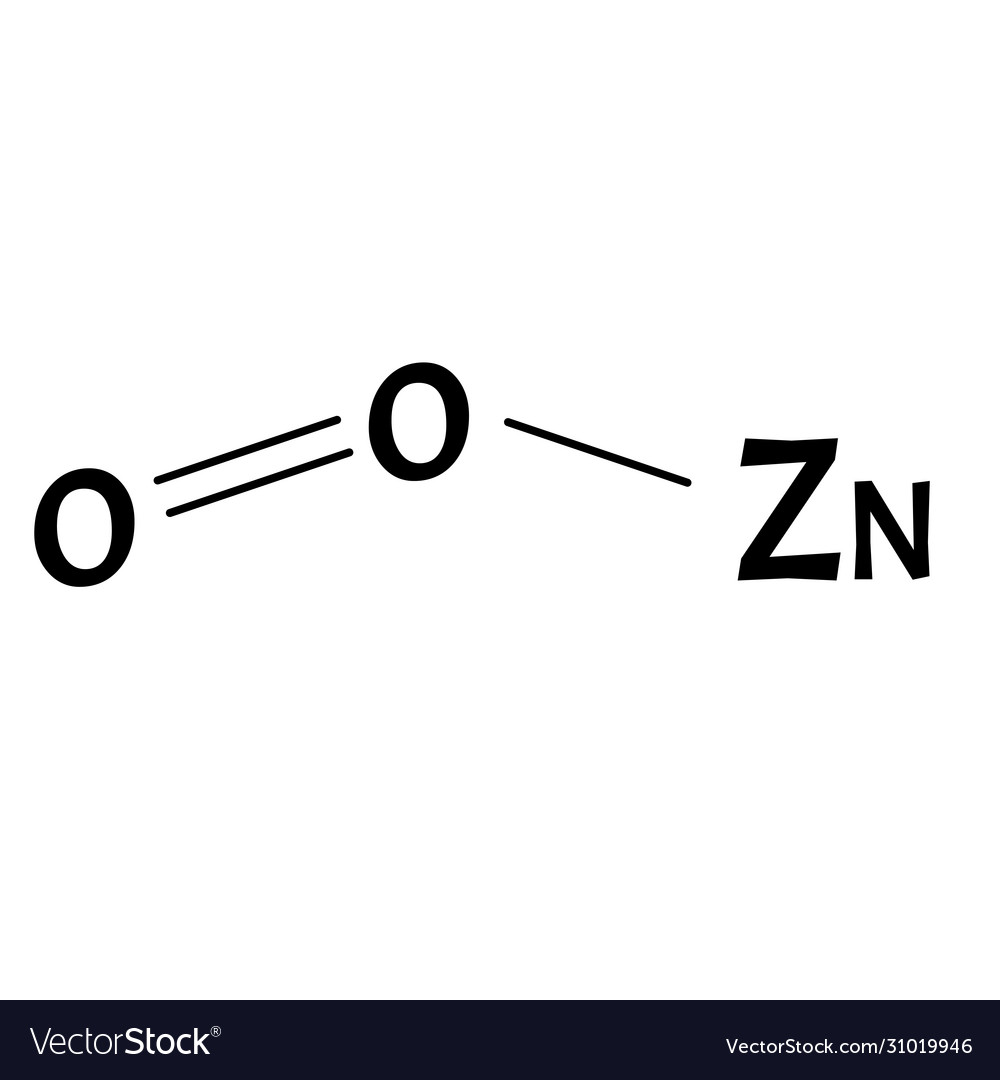 Zinc oxide is a molecular chemical formula Vector Image