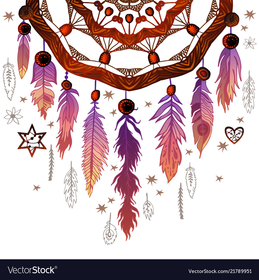 Background border with feathers and crystals vector image Background border with feathers and crystals