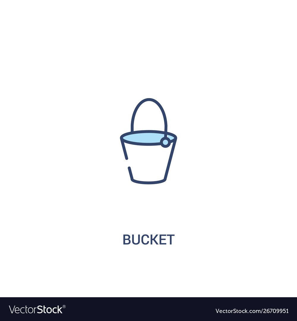 Bucket concept 2 colored icon simple line element vector image Bucket concept 2 colored icon simple line element