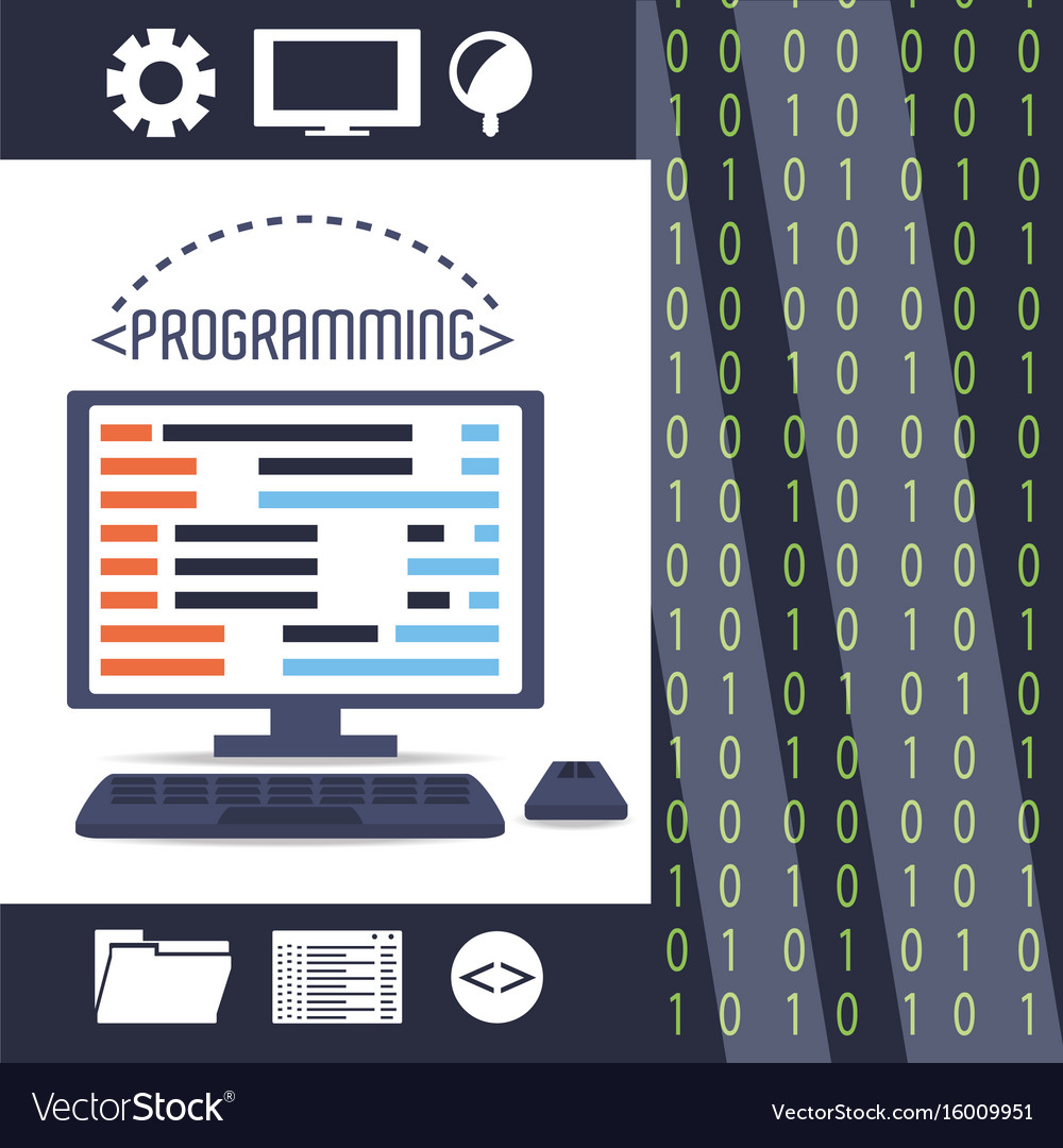 Computer mit Programmierung auf dem Bildschirm