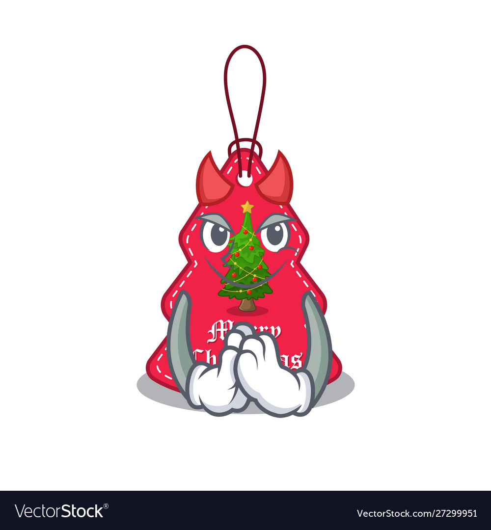 Teufel Weihnachten Tag hängen Charakter Tür vector image Teufel Weihnachten Tag hängen Charakter Tür