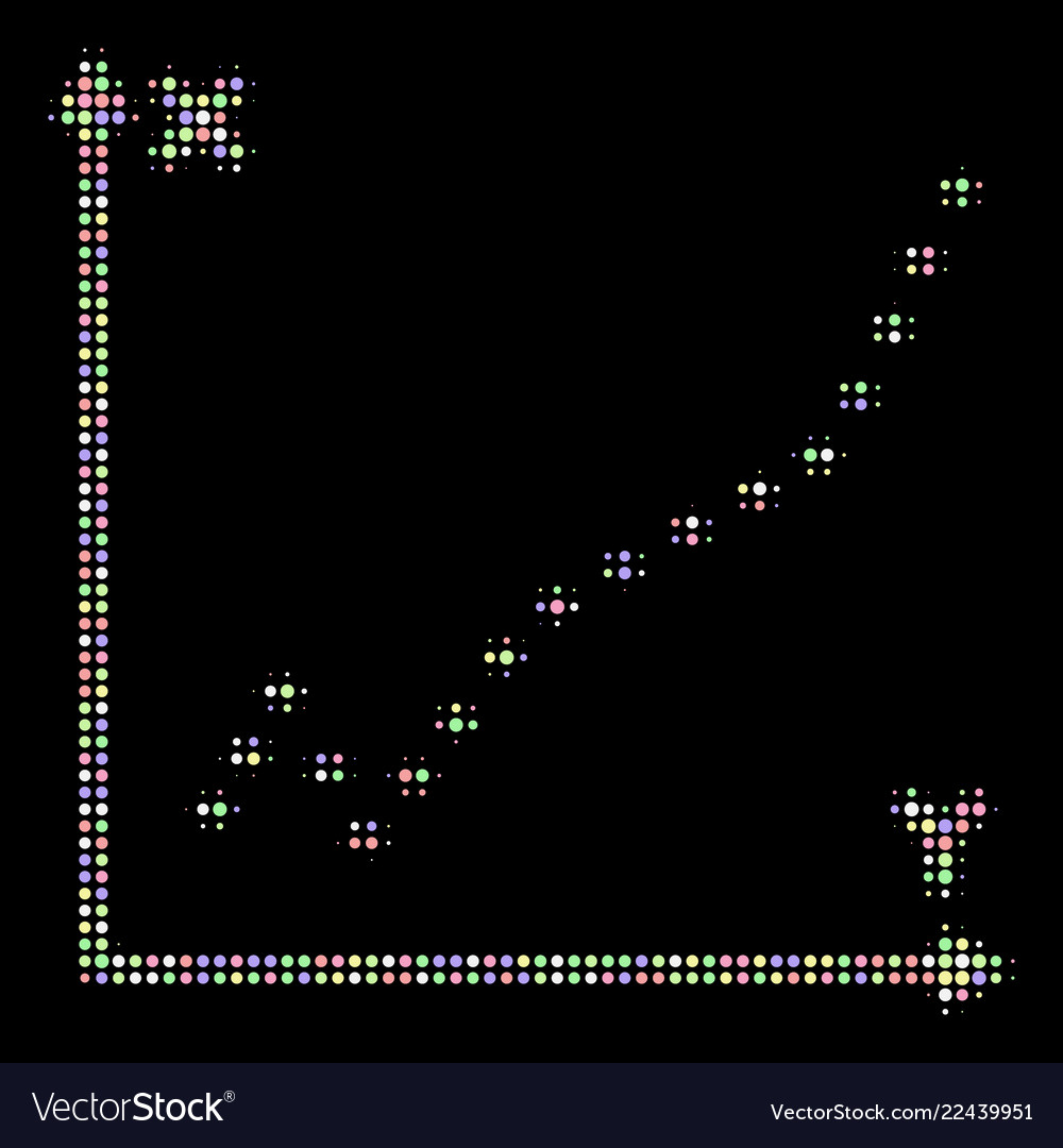 Dotted function plot halftone composition vector image Dotted function plot halftone composition