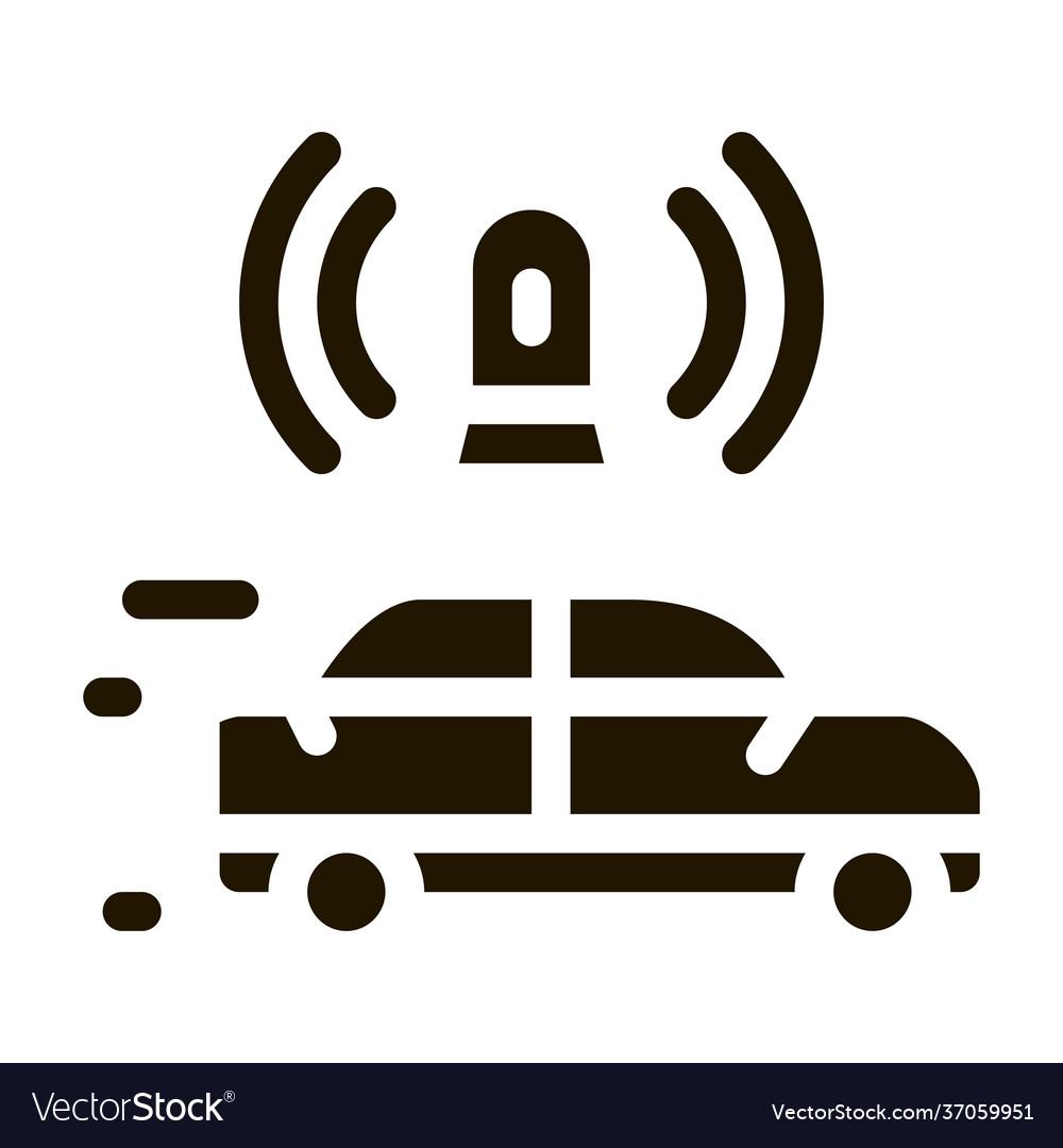 Flashing police car icon glyph Royalty Free Vector Image