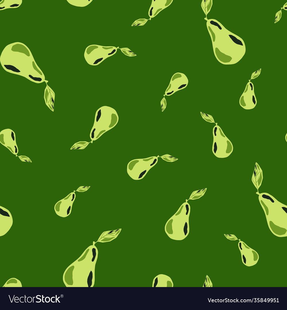 Food seamless fruit pattern with random pear vector image Food seamless fruit pattern with random pear