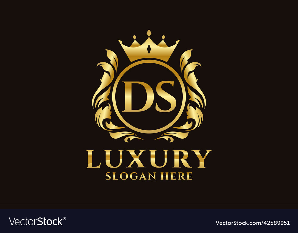 Initial ds letter royal luxury logo template