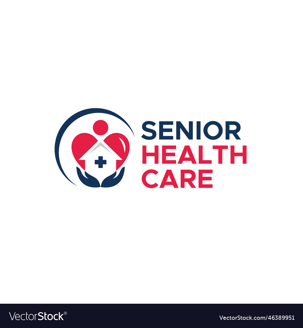 Modern senior health care hand home logo design