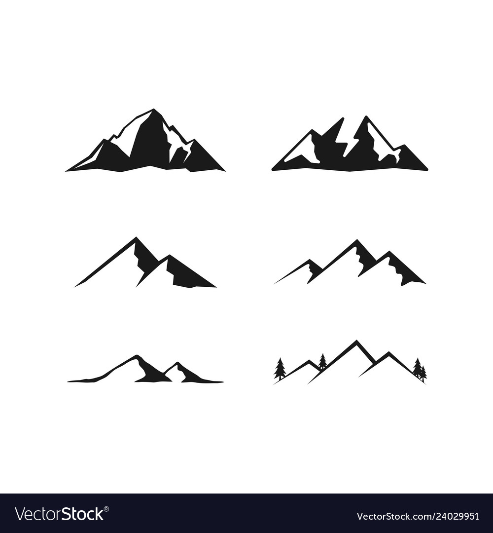 Mountain set Royalty Free Vector Image - VectorStock