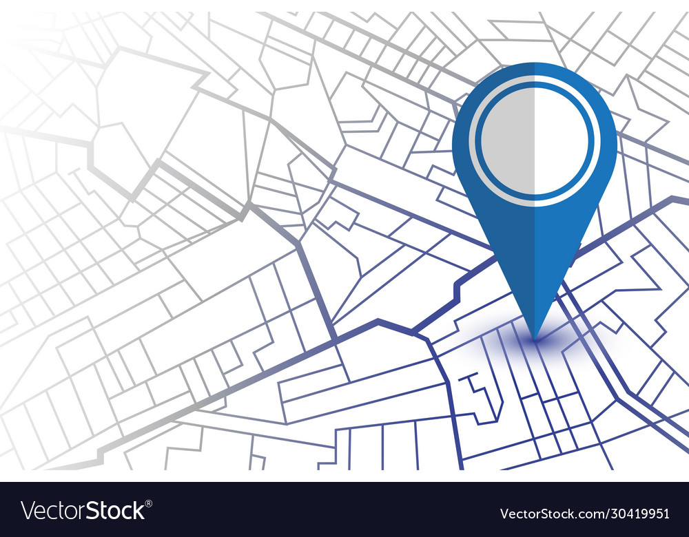 Pin in showing location on gps navigator map vector image Pin in showing location on gps navigator map