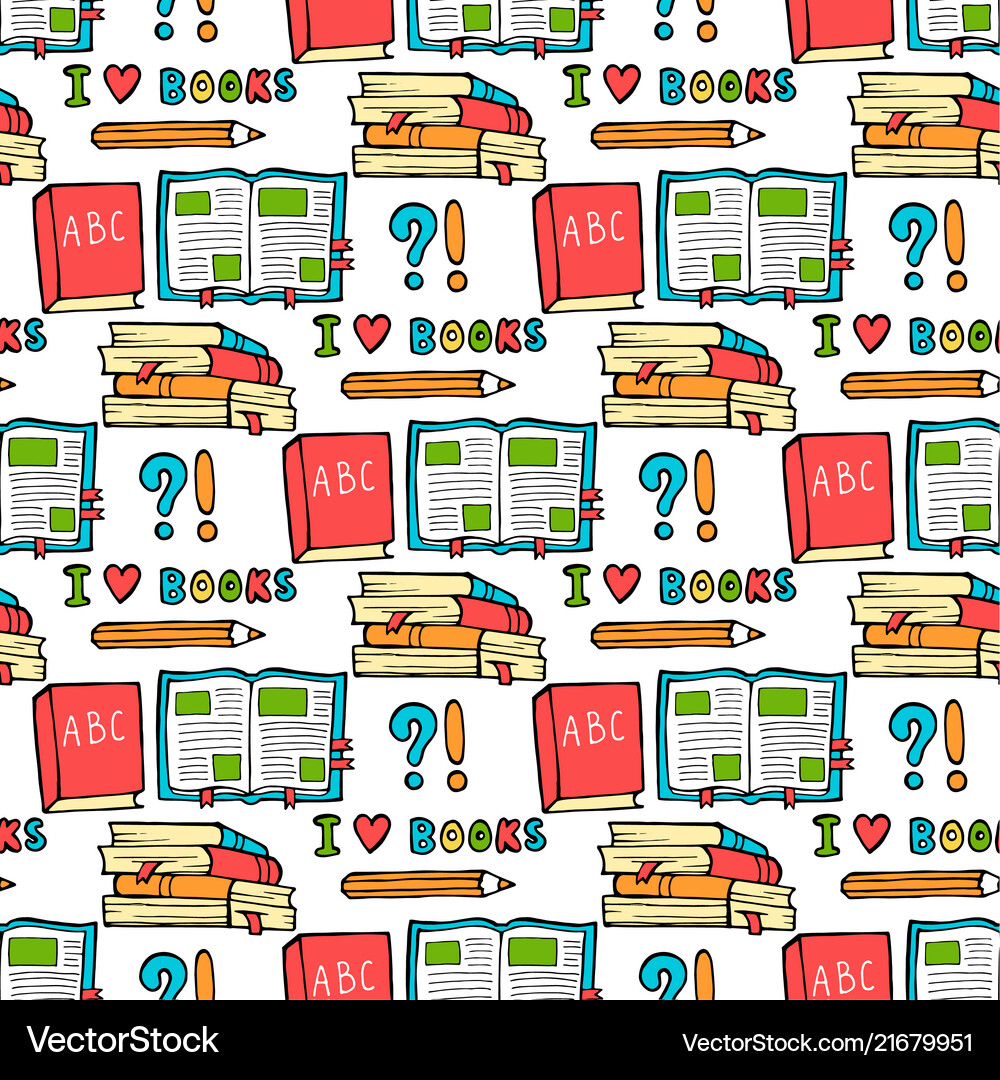 Seamless colored back to school pattern Royalty Free Vector