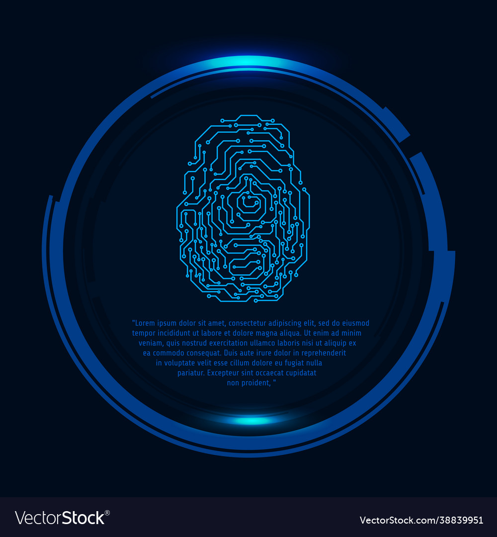 Sicherheitstechnologie Fingerabdruck mit Binärcode vector image Sicherheitstechnologie Fingerabdruck mit Binärcode