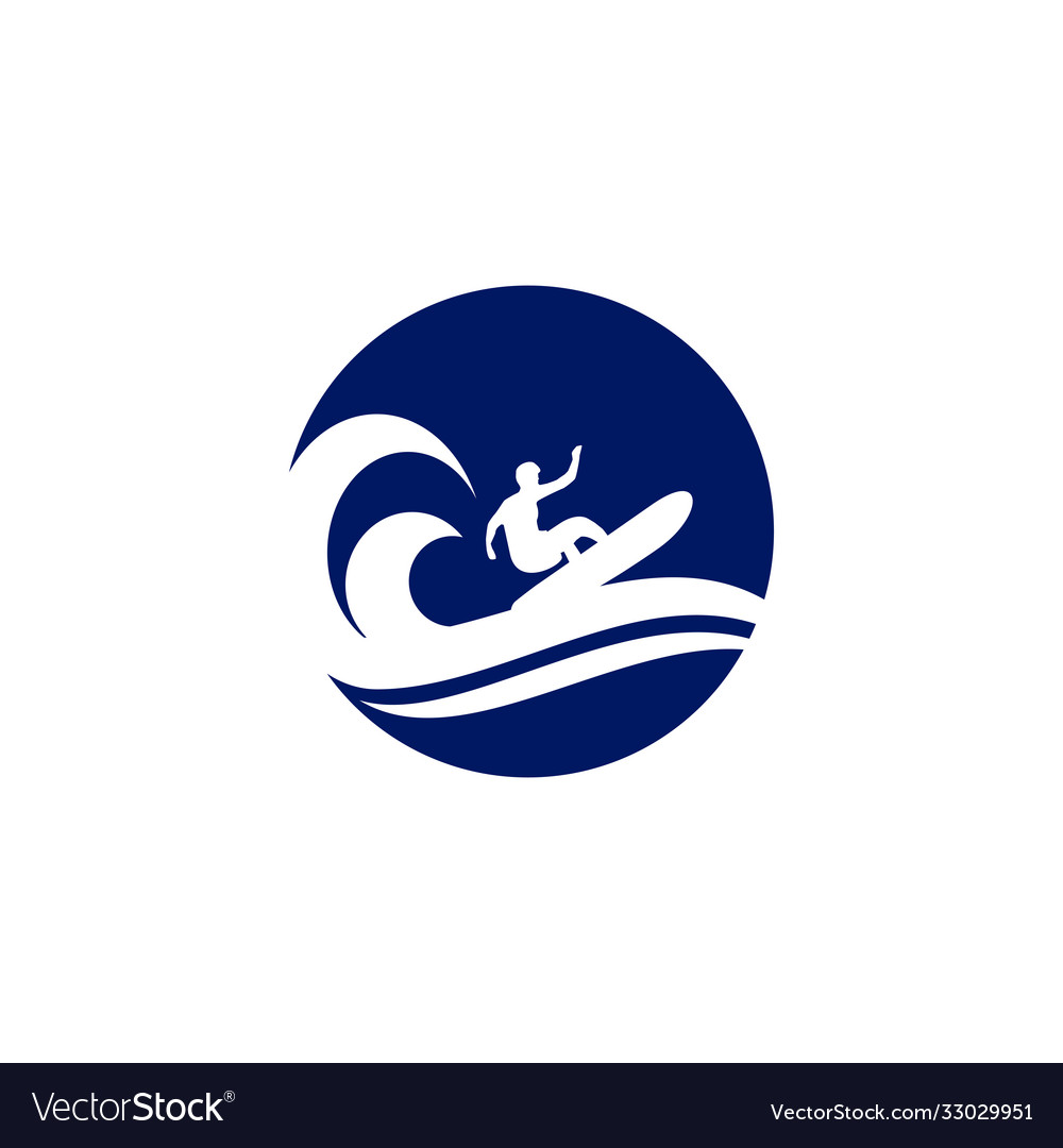 Surfer logo icon design template