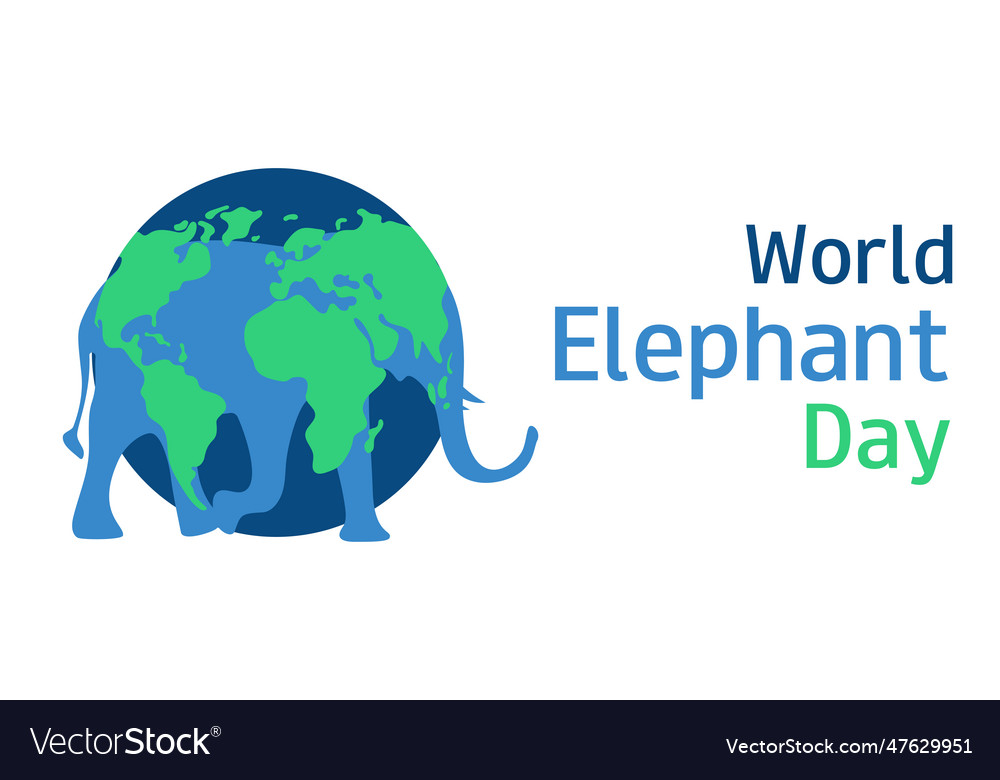 World elephant day august 12 Royalty Free Vector Image