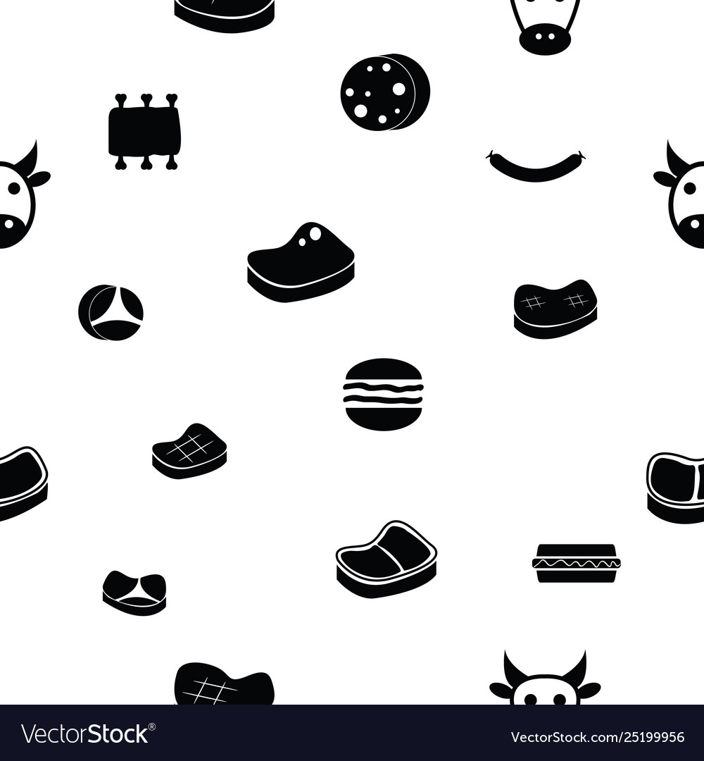 Beef seamless pattern background icon