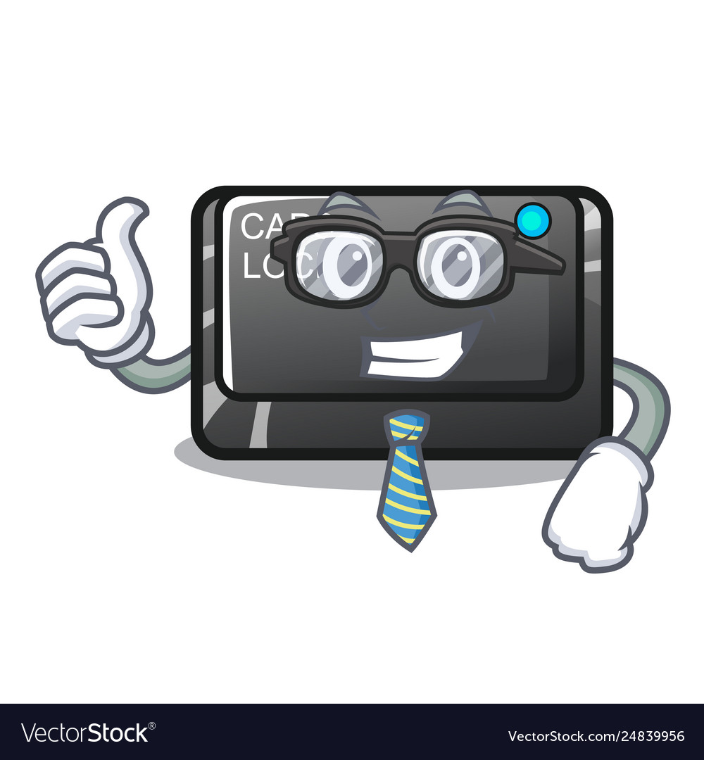 Businessman capslock button in shape character