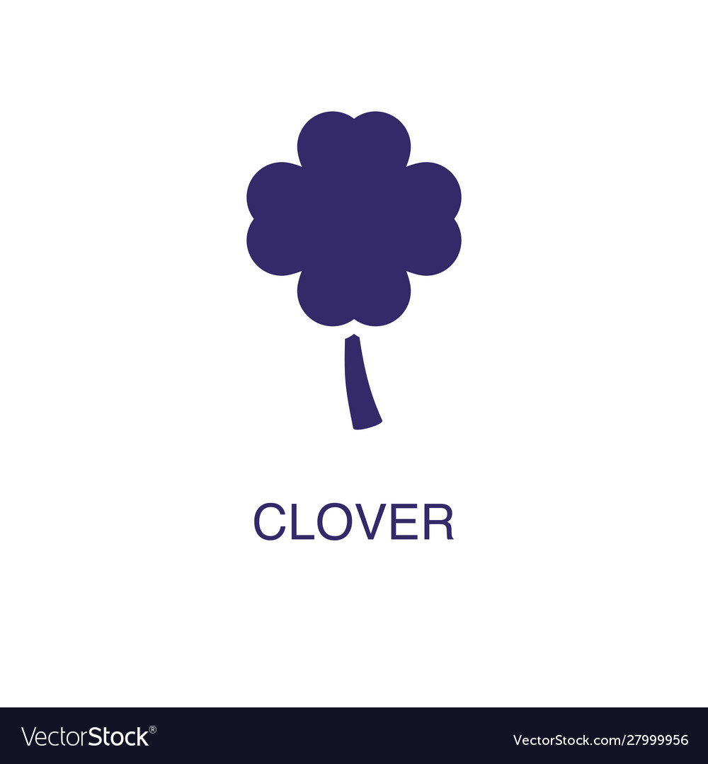 Clover element in flat simple style on white