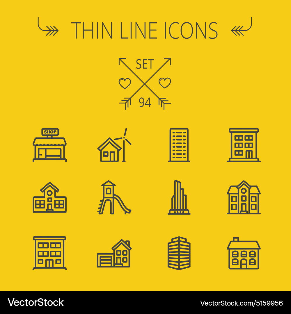 Construction thin line icon set Royalty Free Vector Image