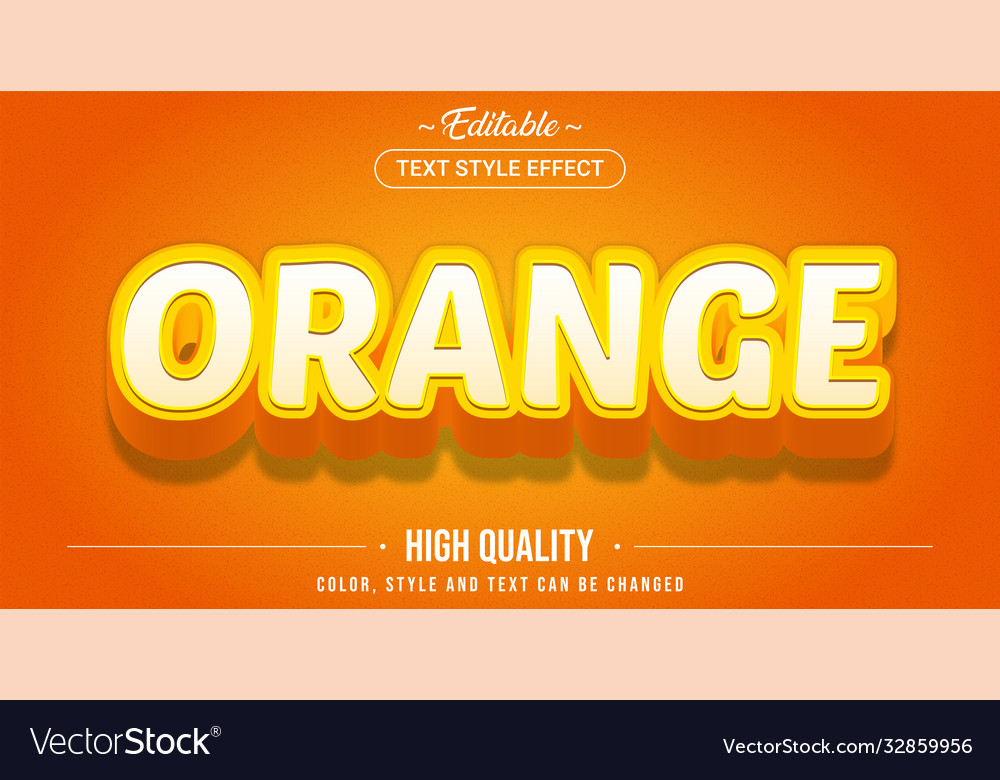 Editable text style effect - orange theme