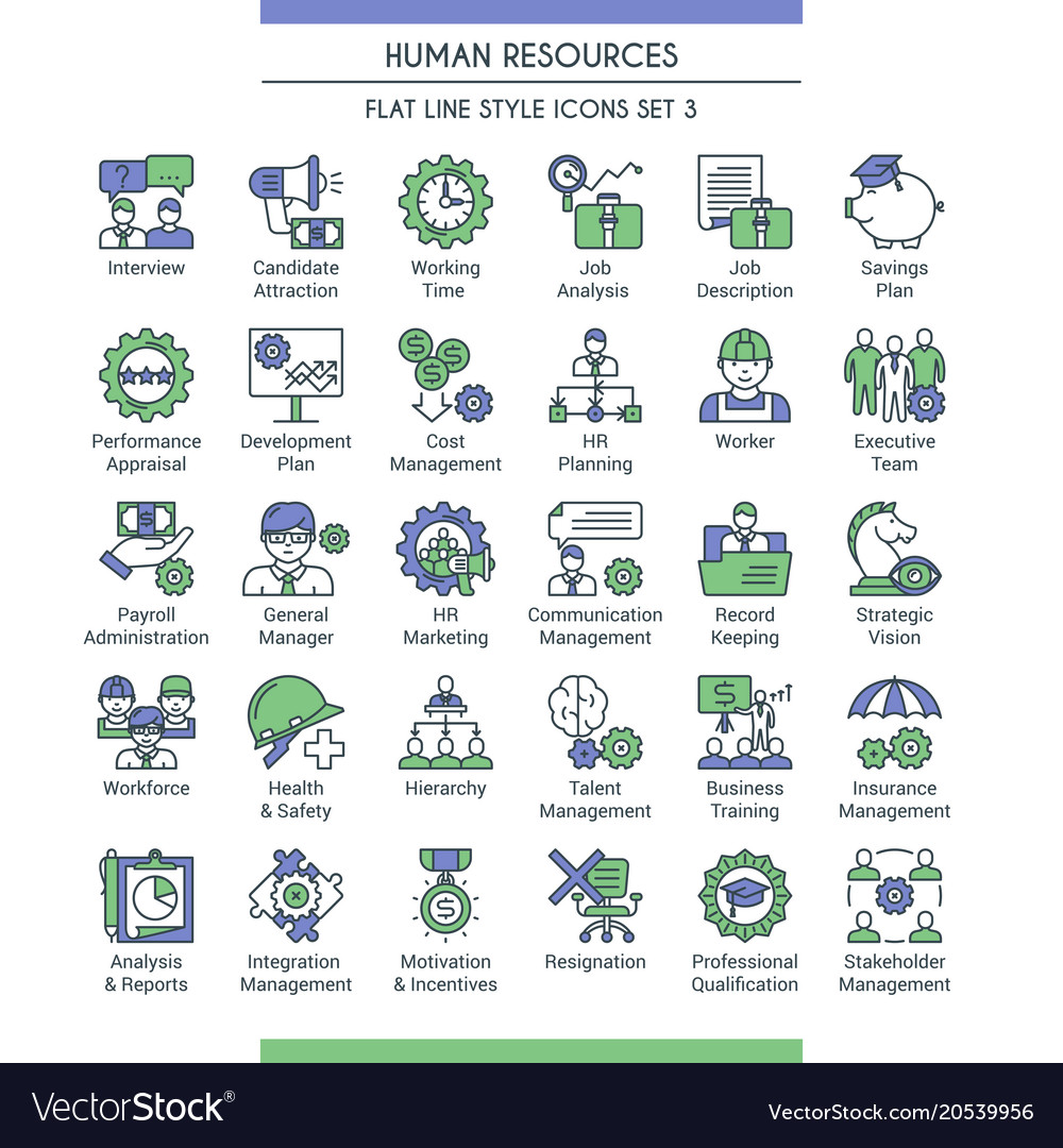 Hr icons set 3 Royalty Free Vector Image - VectorStock